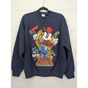 Vintage Mickey Mouse Crewneck Sweatshirt XL Made In Usa Cartoon Dad Fix It Rare